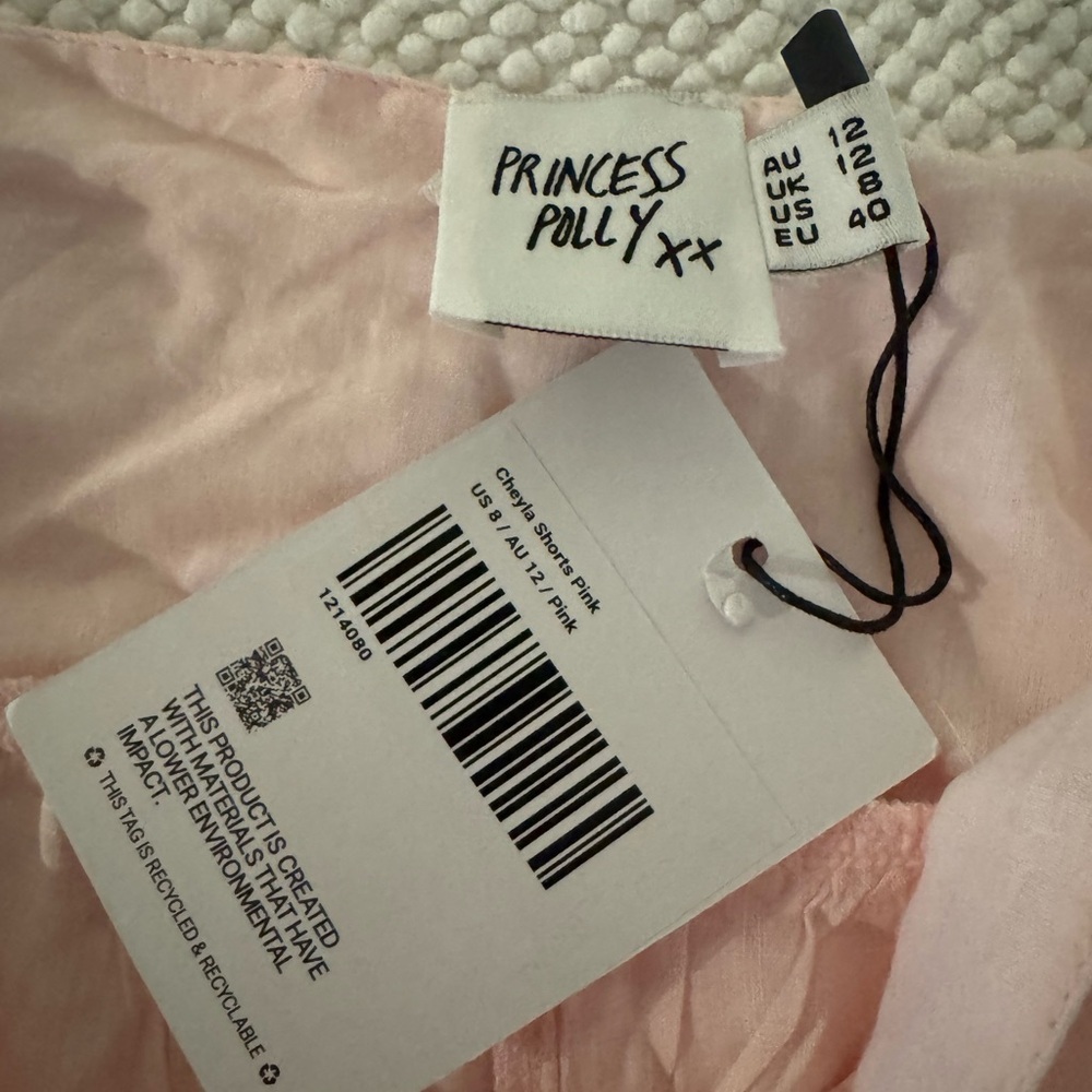 Princess Polly Cheyla Blush Pink Lace Tiered Ruffle Skort Shorts NWT Size 8 - Picture 6 of 6